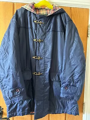 Benetton : 1990s Mens - Navy Jacket With Hood - Size 50 / XL • £12