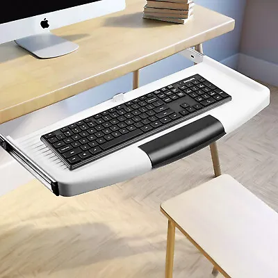 Keyboard Tray With 360° Rotatable Mouse Platform Keyboard Organizer Steel Rail • $23.99