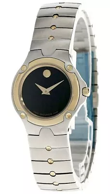 MOVADO Mini Sport SS Black Museum Dial Two-Tone Women's Watch 0604814 • $437.50