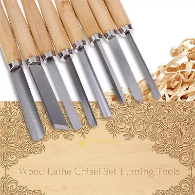 8PCS Wood Turning Chisel Kit Set For Wood Working Professionals Hobbyist Starter • $34.97