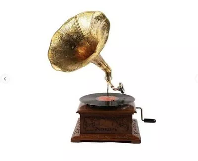 HMV Gramophone Player Phonograph Working  Vintage Style Vinyl Recorder Wind Up • $546.32