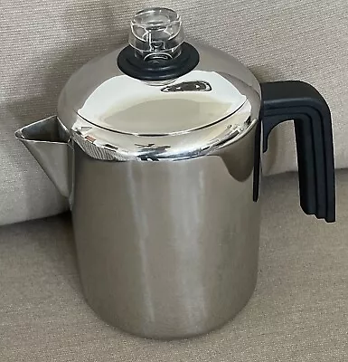 Farberware Stainless Steel Stove Top Coffee Pot L7680 4-8 Cup Percolator • $19.99