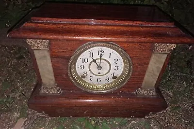 Antique Seth Thomas Desk Column Mantle Clock - Vintage Decorative Timepiece • $169.99