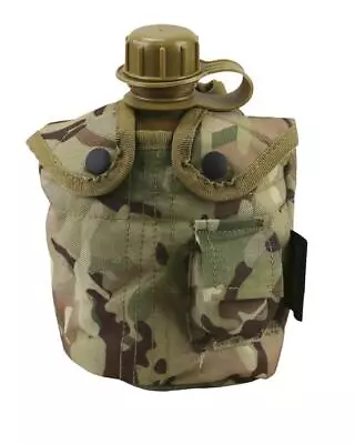 Kombat UK Canteen Army Style Military Patrol Water Bottle Belt Pouch BTP Camo • £10.95