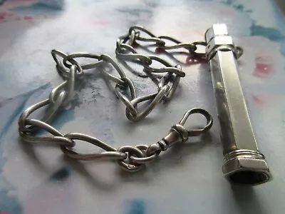 Antique English Sterling Watch Chain Articulating Pencil Fob Not Working  • $125