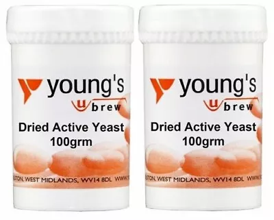 Youngs Dried Active Yeast For Home Beer & Wine Making Home Brew 2 X 100g • £11.99