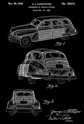 1949 - Packard Motor Car Automobile - G. T. Christopher - Patent Art Poster • $9.99