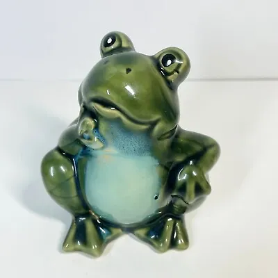 Vintage Pottery Frog Figure Thinking Cute • $9.95