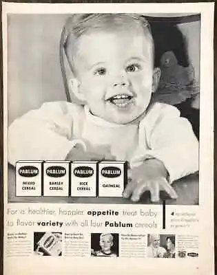 1953 Pablum Baby Cereals PRINT AD For A Healthier Happier Appetite Treat Baby • $9.85