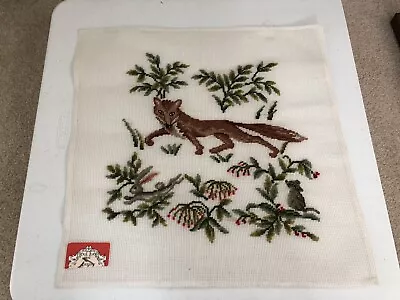 Dritz NEEDLEPOINT TAPESTRY FOX RABBIT MOUSE  Vintage  PROJECT! 19 X19  • $24.98