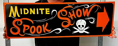 Hand Painted Halloween SPOOK SHOW CARNIVAL ENTRANCE Sign Circus Amusement Park • $125