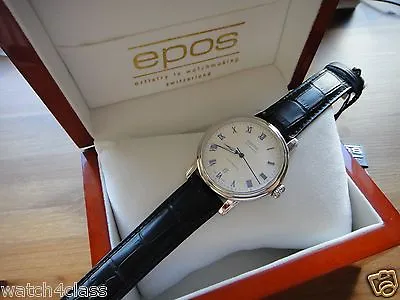 Epos Emotion Mechanical Guilloche Dial Swiss Dress Ø41mm White 3390 ETA 2892-A2 • $1150