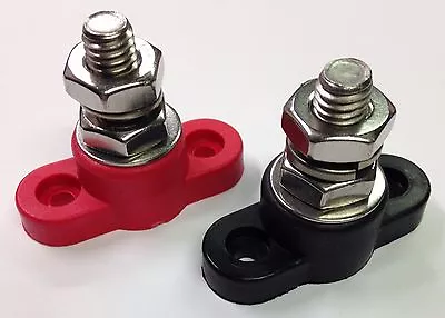 $14.95 • Buy Red & Black Junction Block Power Post Set Insulated Terminal Stud 3/8  Stainless