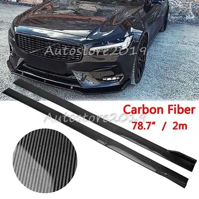 For Volvo S60 V60 2010-2023 Carbon Fiber Side Skirt Splitter Extension Panel Lip • $62.95