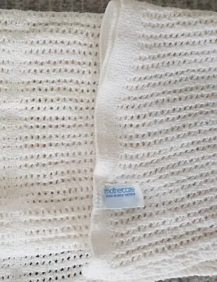 £20 • Buy Vintage Mothercare Pram Blanket Cotton Cellular White Made In GB
