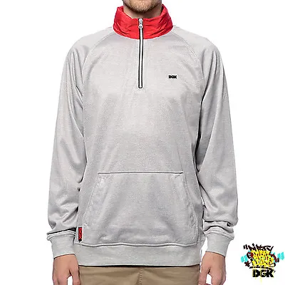 DGK Flight Half Zip Jacket Hoodie Heather Grey L NWT Skate Surf Street • $62.89