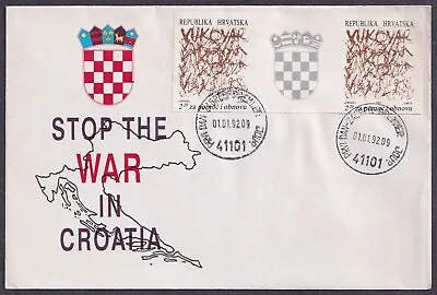 Croatia 1992-01-01 Vukovar FDC (imperf Strip Of 3 With Label) • $5