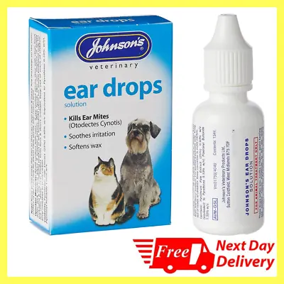 Ear Drops For Pets Dogs Cats Ear Wax Kills Mites Mite Treatment Infection Clear • £4.96
