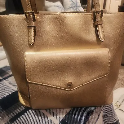 Michael Kors Gold Saffiano Bag $47 + FREE Shipping! • $47