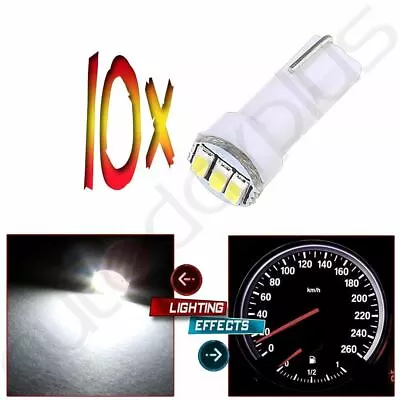 10x T5 Wedge 3-3014SMD Instrument Gauge Indicator LED Light Bulb White For Honda • $8.49