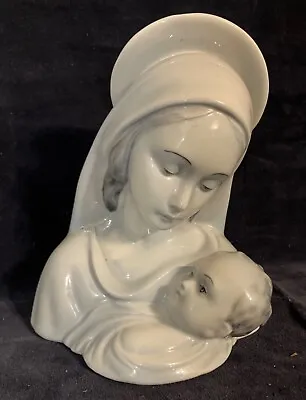 MADONNA&CHILD Bust ITALY 700/60 LLADRO STYLE Mary Baby Jesus Nativity Porcelain • $39.95