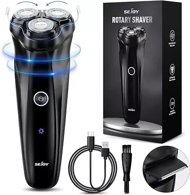 Electric Mens Shaver Razor Washable Head Pop Up Trimmer Rotary Shaving • $39.88