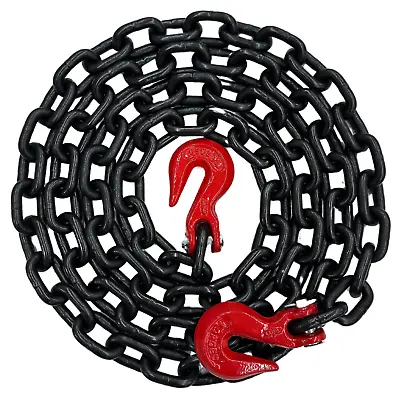 Falcon Cargo 3/8 X10' G80 Tow Chain Transport Binder 7100LB Grab Hooks Tie Down • $37.99