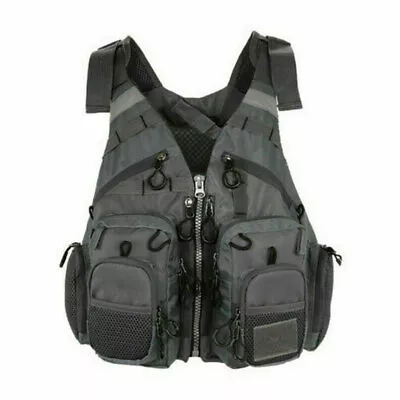 2 In 1 Adjustable Multi-pocket Fishing Vest Quick Dry Waistcoat & Lifejacket UK • £21.93