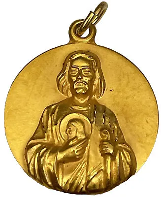 Vintage Catholic 12 Karat Gold Plated St Jude Medal • $22.99