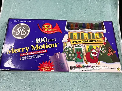 GE 100 Light Merry Motion Indoor/Outdoor Christmas Lights 68 Feet 16 Settings • $26