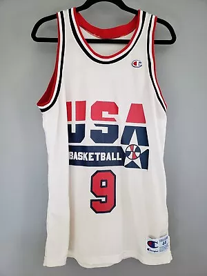 Vintage Team USA Michael Jordan Champion Basketball Jersey Size 44 Olympics NBA • $90