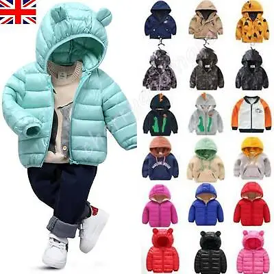 Toddler Baby Kids Boys Girls Hooded Coats Hoody Jackets Casual Tops For 1-9 Year • £10.49