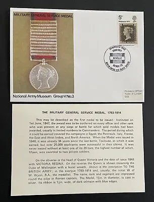 Military Cover.National Army Museum.Group V No. 3 Military General Service Medal • $4.35