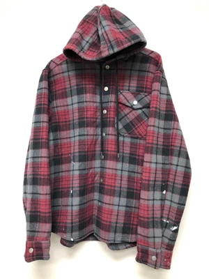 $10.42 • Buy Pacific Trail Mens Red Plaid Button Up Hooded Jacket - Size Large