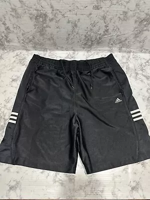 Adidas Vintage 00s Black White 3 Stripe Logo Men’s M  Active Gym Shorts • $20