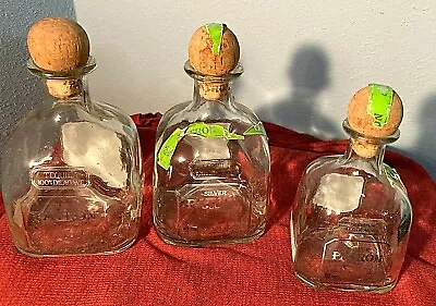 Patron TequilaSilver-empty Bottles-3 W/corks-2 Bottles 375 Ml&1 Bottle 200ml-EUC • $34.95