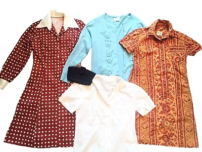 Vintage Womans Dresses Purse Blouse Clothing Lot 1940s 1960s 1970s  • $70