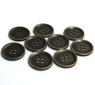 20Pcs Bronze Buttons 4 Holes Metal Button Garment Decoration Sewing Accessories • $13.48