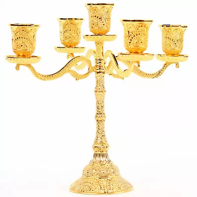 Luxury Dining Candlelight Candelabra 5-Arm Candlestick Tabletop Candle Holder US • $19