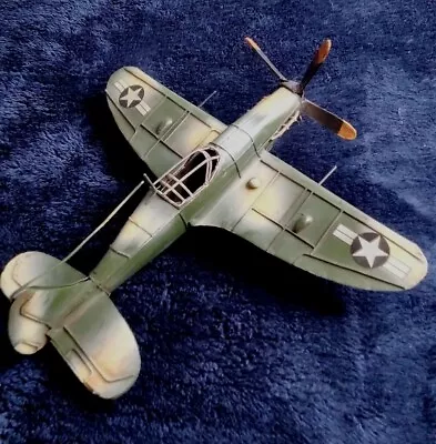 Vtg Metal Plane Aircraft WWII Fighter P51 Mustang Style Camo 12  • $22.49