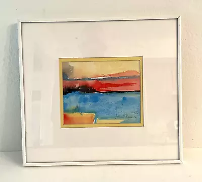 Vintage Landscape Watercolor Painting 14x13  Signed Jane Paquin • $65