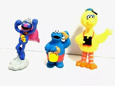 3 Vintage Sesame Street Applause Figurines Big Bird Super Grover Cookie Monster • $14.85