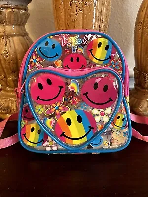 Vintage Lisa Frank Smiley Face Mini Backpack With Heart Shape Front Pocket (Read • $130