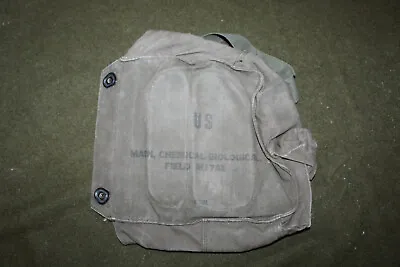 Minty Original Vietnam War U.S. Army OD Canvas Gas Mask Carrying Bag W/Strap • $15.16