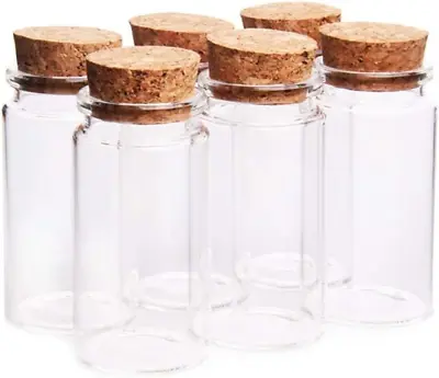 Danmu 100Ml Mini Glass Bottles Mini Bottles Jars With Wood Cork Stoppers Wish • $19.87