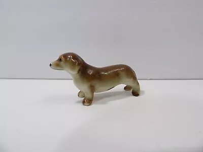 Old Miniature Ceramic Standing Brown Dachshund Dog Figurine ~ Japan ~ 2  Long • $12.99