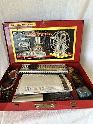 VINTAGE GILBERTS ERECTOR SET NO. 8 1/2 ALL ELECTRIC Metal Box Set • $65