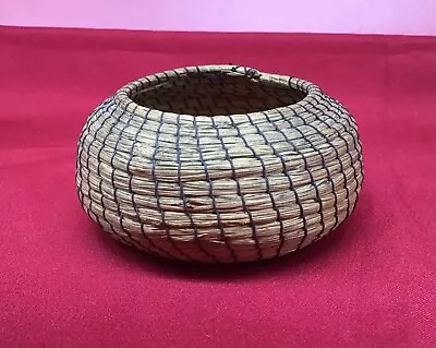 Antique Native American Sweet Grass Birch Basket Fine Handmade Signed Brevard • $48
