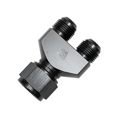 Y-Block Adapter Fitting -12AN Female To Parallel Exit Dual -10AN Male Aluminum • $35.99