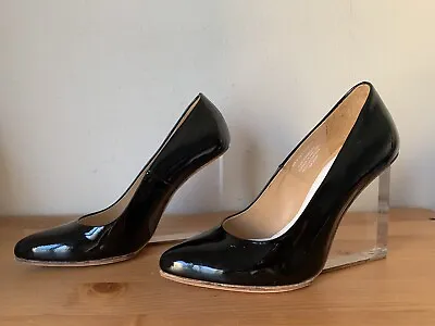 Maison Martin Margiela X H&M Womens Sz 36/ US 5 Black Gloss Wedge Pumps Shoes • $112